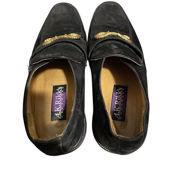 A.K. Rikk\'s Black Suede Leather Lofter Dress Shoes Spain Made Mens Size 8.5
